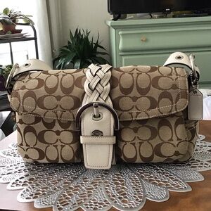 Vintage Coach Soho Signature Flap Shoulder Bag